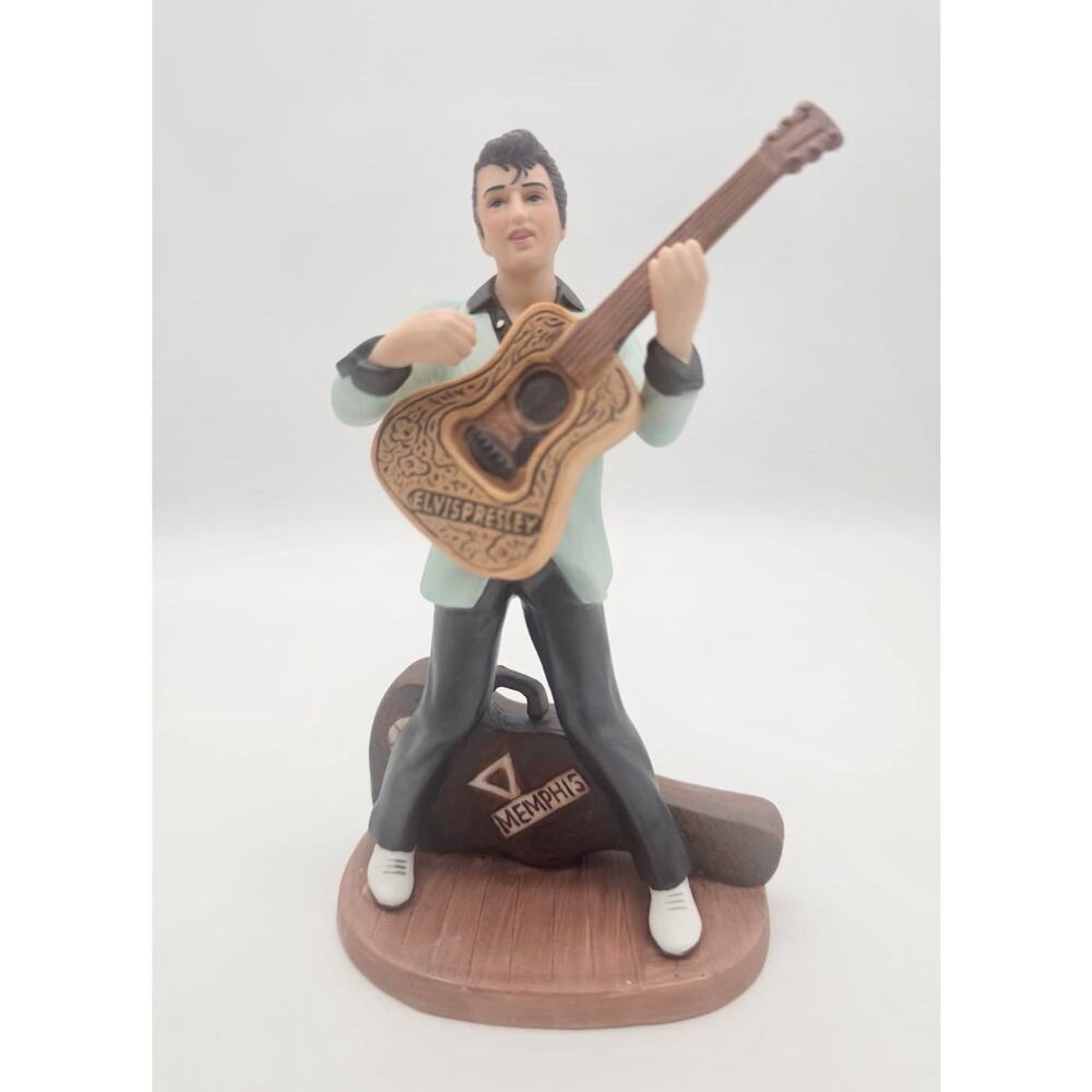 Vtg Avon Elvis Presley 1987 Porcelain Figurine Holding Guitar 6.5" H Handpainted